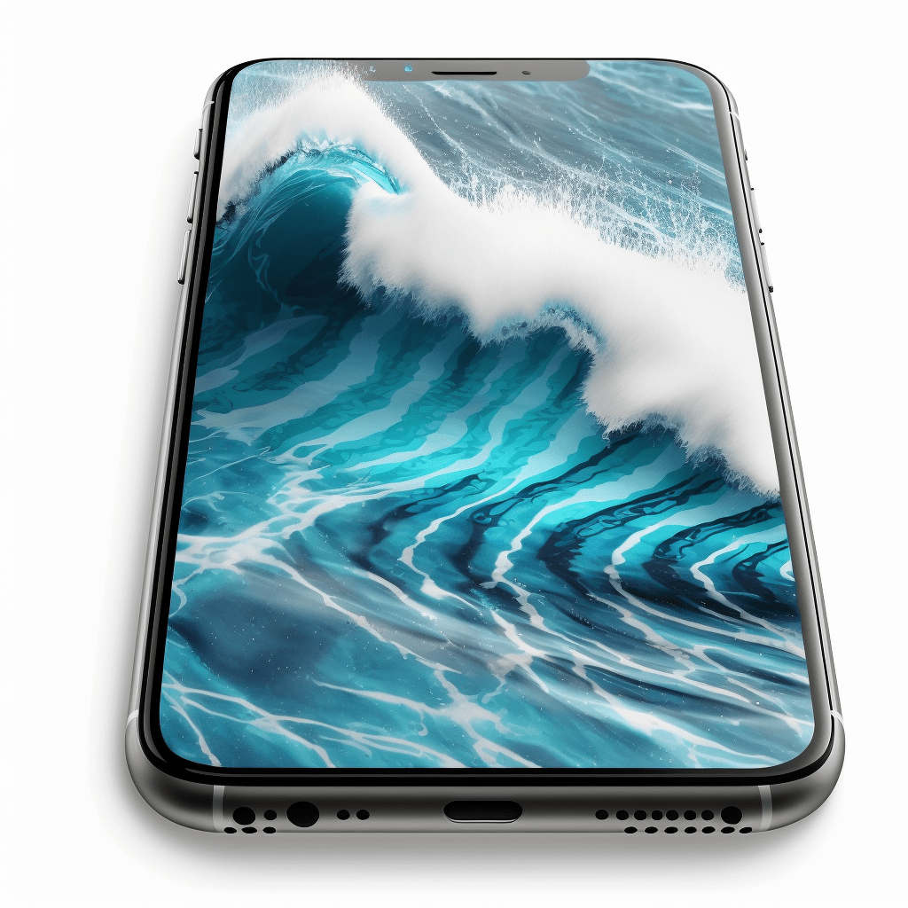 an iPhone with waves that represent background noise cancellation on iPhone with Noise Destroyer