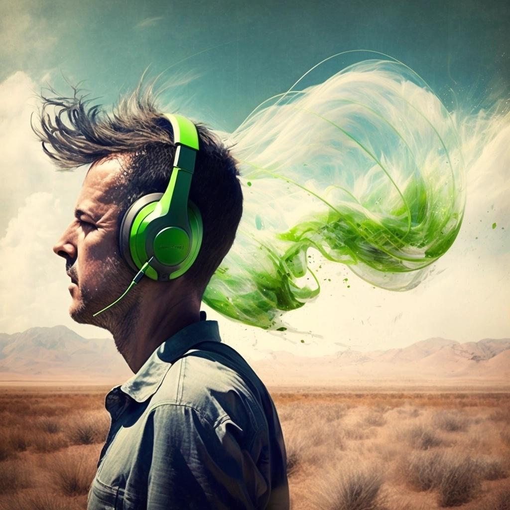 a man listening to music